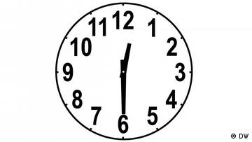 Uhr zeigt auf halb eins