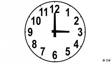 Uhr zeigt drei