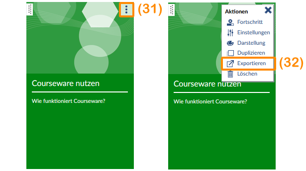 Bestehendes Lernmaterialen exportieren