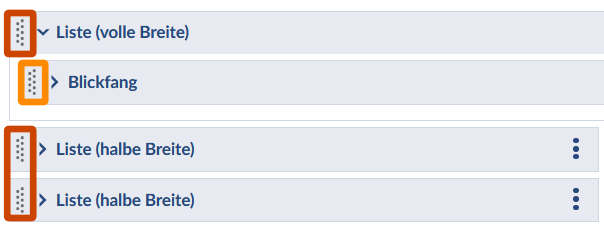 Bild: Abschnitte verschieben.