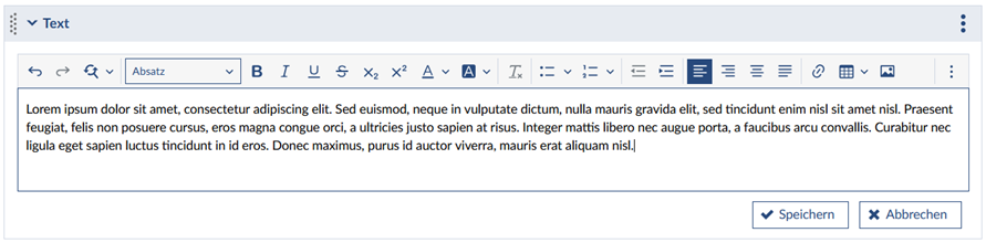 Bild: Beispiel für einen eingefügten Textblock