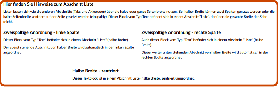 Bild: Beispiele für verschiedene Spaltenbreiten
