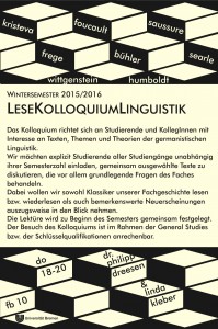 Abbildung 2: Flyer „LeseKolloquiumLinguistik“